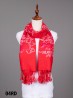 Multi-Colour Thread Flower Embroidery Shawl Scarf W/ Tassels